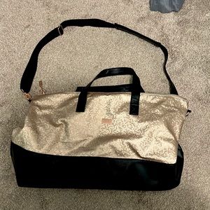 Keune Gold Metallic Black Large Overnight Tote Bag